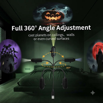 Spook Beam USB Halloween Projector Lamp — Scary Face Car Window Light