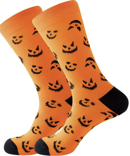 20 pair Cute Halloween Pumpkin Crew Socks – Funny Novelty Cotton Tube Socks, Unisex