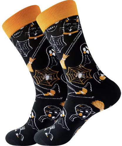 20 pair Cute Halloween Pumpkin Crew Socks – Funny Novelty Cotton Tube Socks, Unisex