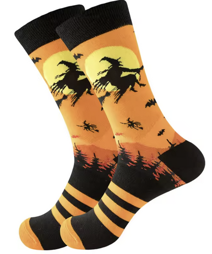 20 pair Cute Halloween Pumpkin Crew Socks – Funny Novelty Cotton Tube Socks, Unisex