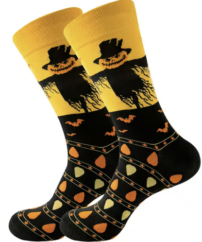 20 pair Cute Halloween Pumpkin Crew Socks – Funny Novelty Cotton Tube Socks, Unisex