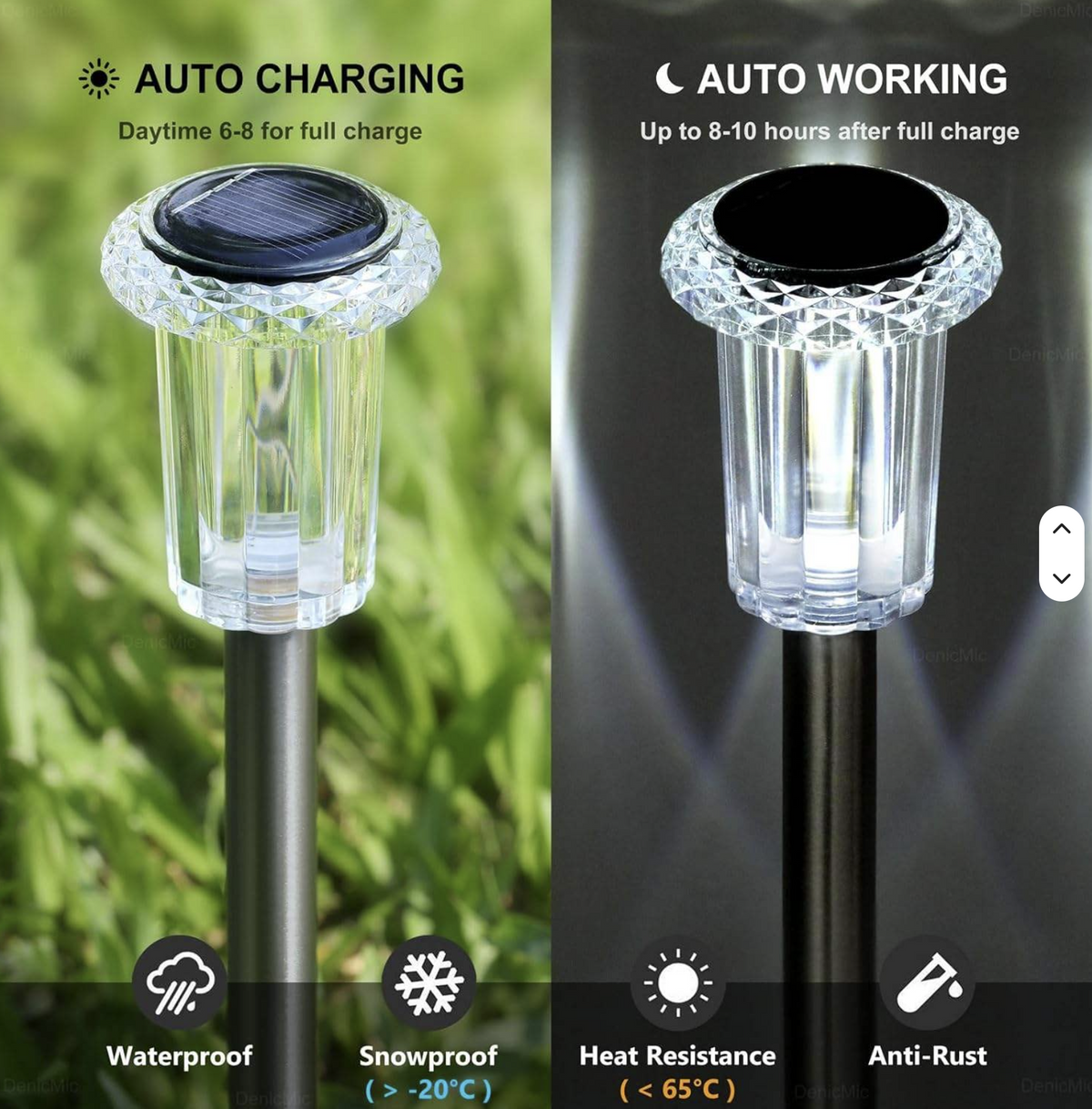 Halloween Solar Pathway Lights Outdoor 10 Pack | IP44 Waterproof LED Pathway Lights & Stake Lights for Yard & Garden