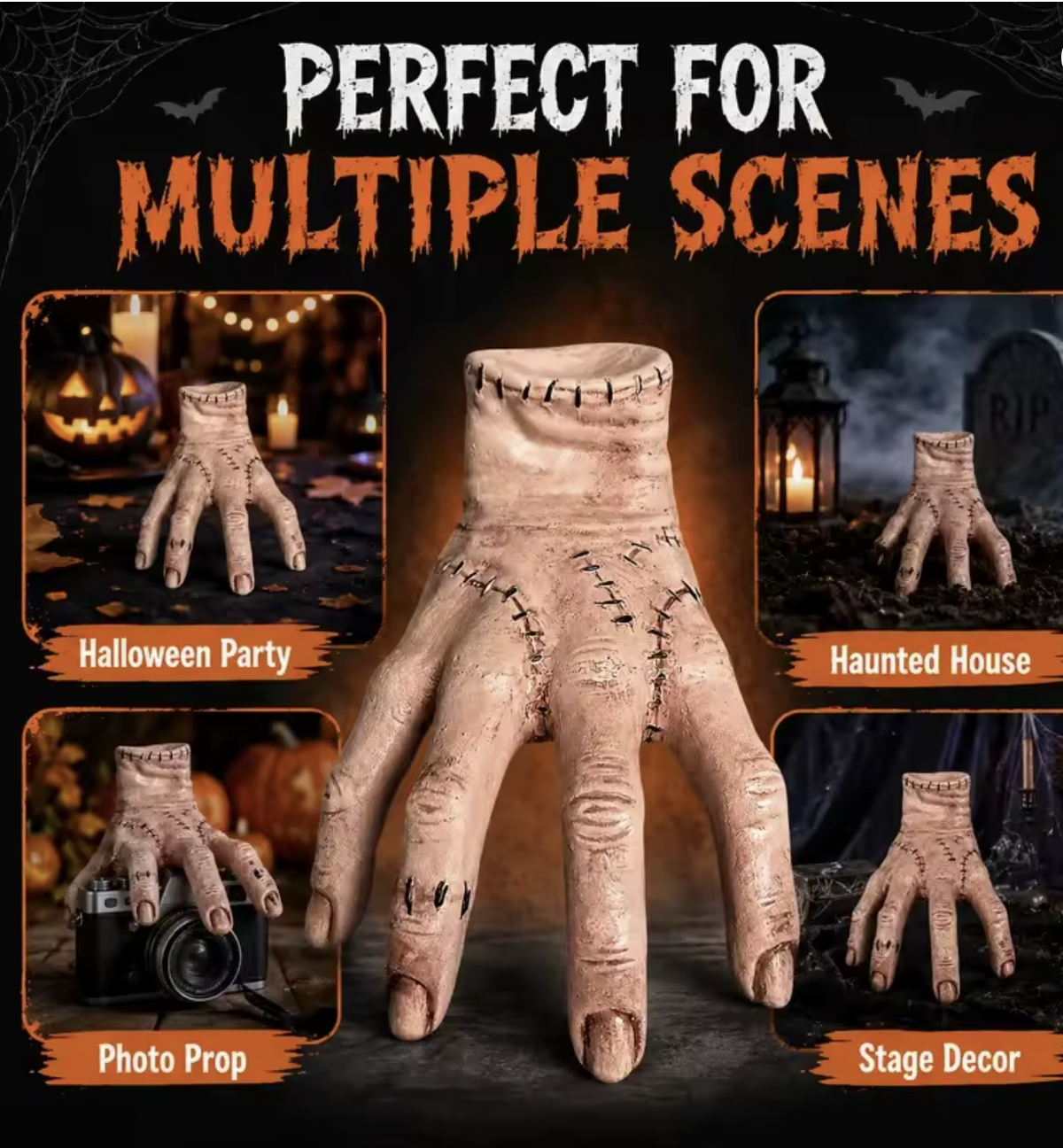 Severed Hand Prop – Scary Moving Hand Toy for Halloween Horror Prank, Realistic PVC/Vinyl Hand Decoration